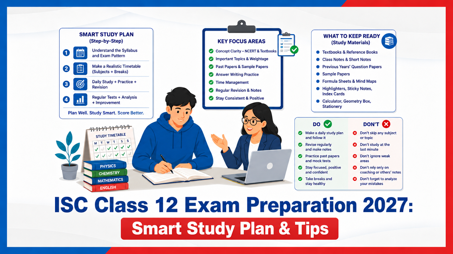 ISC Class 12 study strategy 2027 for board exam preparation