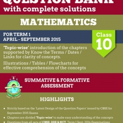 Oswaal CBSE CCE Question Bank with complete solutions For Class 10 Term I (April to September 2015) Mathematics