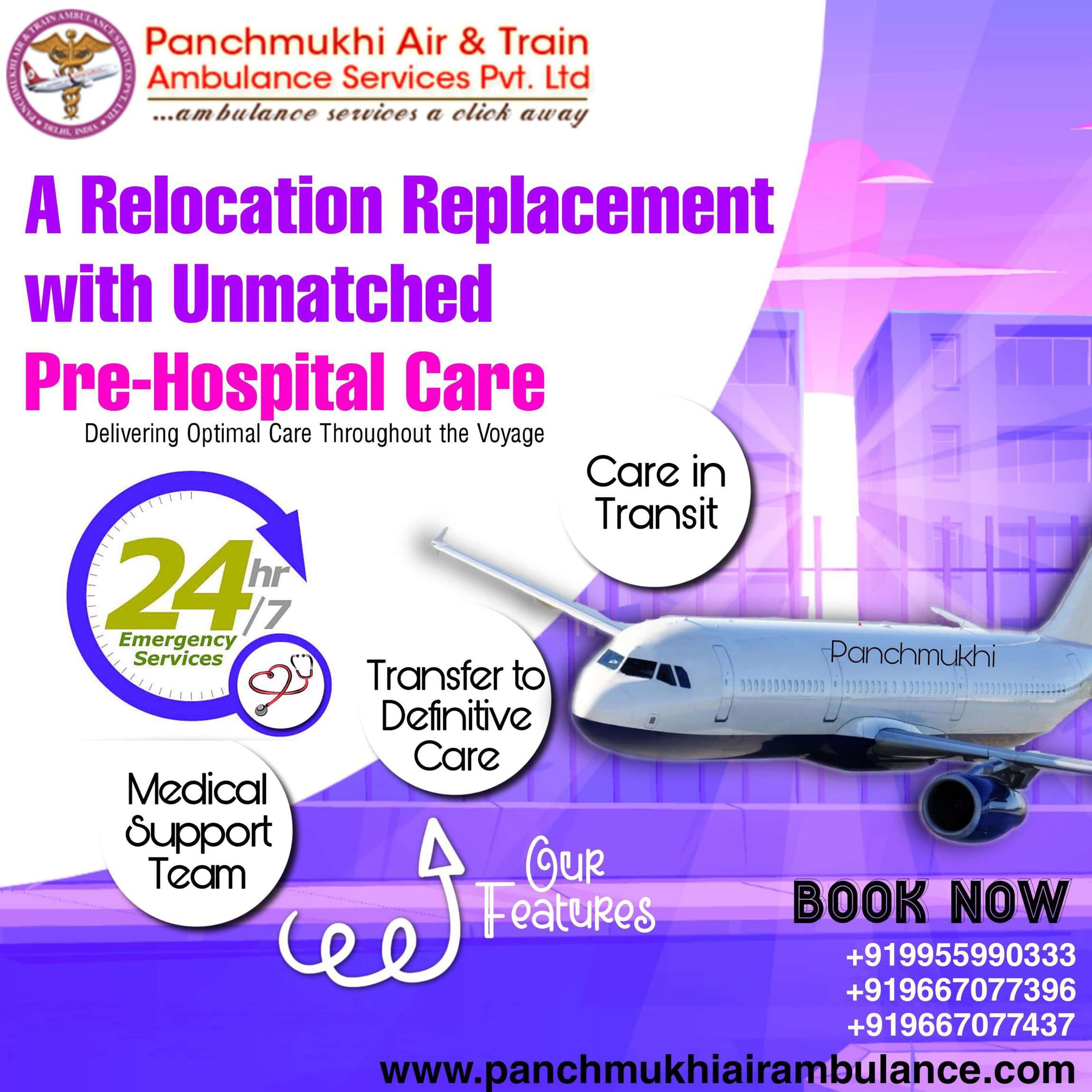 Without Any Hassle, Choose Panchmukhi Air and Train Ambulance Services in Guwahati